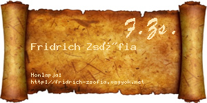 Fridrich Zsófia névjegykártya