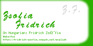 zsofia fridrich business card